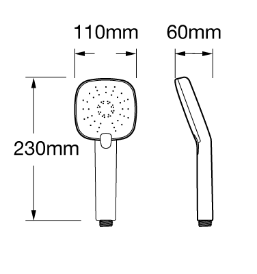 Additional image for Airstream Shower Handset With 3 Functions (Chrome & White)