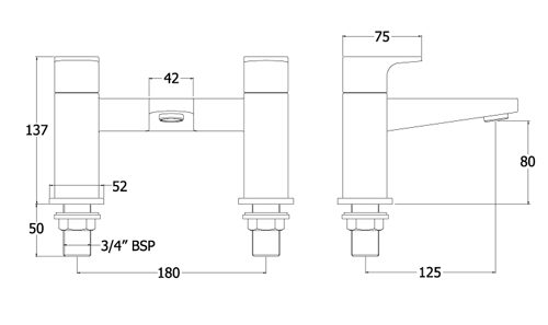 Additional image for Basin & Bath Filler Tap Pack (Chrome).