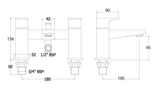 Additional image for Basin & Bath Shower Mixer Tap With Kit (Chrome).