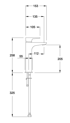 Additional image for Tall Basin Mixer Tap (Chrome).