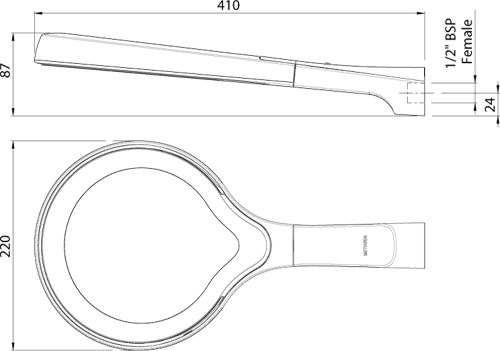 Additional image for Aurajet Aio Overhead Drencher Shower Head (Chrome).