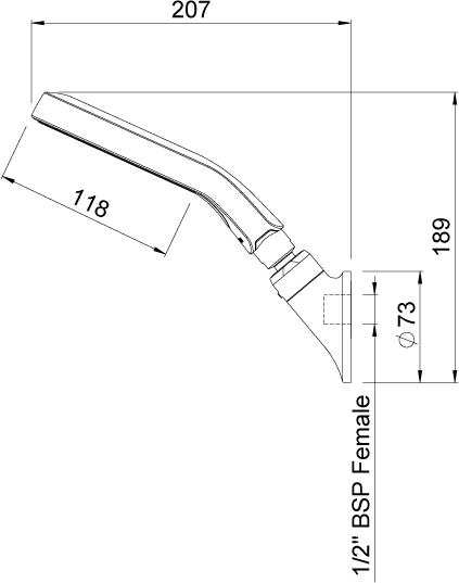 Additional image for Aurajet Aio Wall Shower Head & Short Arm (Chrome & White).