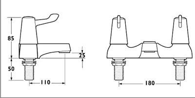 Additional image for 3" Lever Bath Filler Tap.