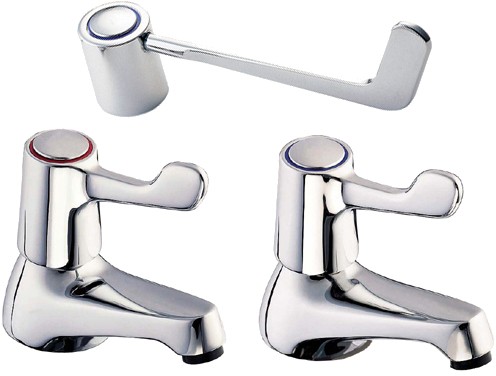 Additional image for Lever Basin Taps With 6" Long Handles (Pair).