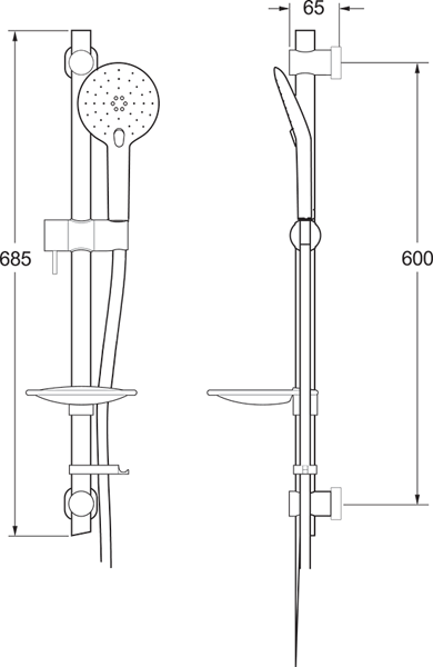 Additional image for Airstream 3 Mode Easy Fit Shower Kit (Chrome).