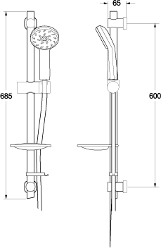 Additional image for Satinjet Kiri Easy Fit Shower Kit (Chrome).