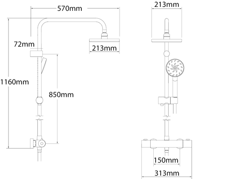 Additional image for Kiri Cool To Touch Thermostatic Bar Shower Pack (Chrome).