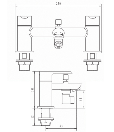 Additional image for Basin & Bath Shower Mixer Tap Pack With Kit (Chrome).