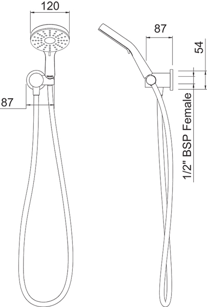 Additional image for Airstream Krome Hand Shower Kit (Matt Black).