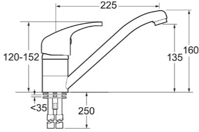 Additional image for Single Lever Kitchen Tap (Chrome).