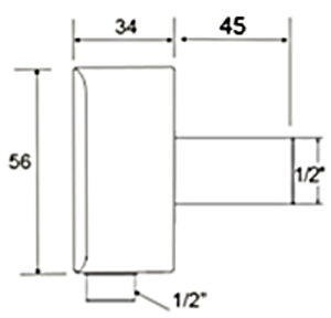 Additional image for Square Wall Outlet (Chrome).