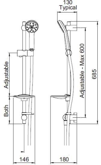 Additional image for Maku Satinjet Shower Kit (Chrome).