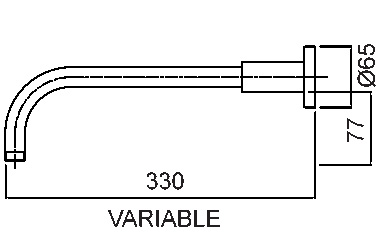 Additional image for Wall Mounted Shower Arm 330mm (Chrome).