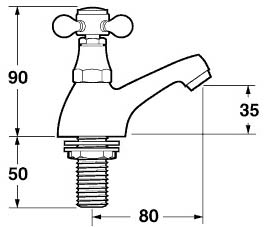 Additional image for Bath Taps (Pair, Chrome).