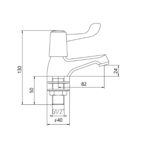 Additional image for Basin & Bath Filler Tap Pack With Lever Handles (Pairs, Chrome).