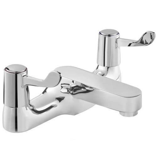 Additional image for Mono Basin & Bath Filler Tap Pack With Lever Handles (Pairs, Chrome).