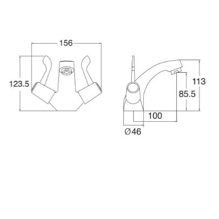 Additional image for Mono Basin & Bath Filler Tap Pack With Lever Handles (Pairs, Chrome).