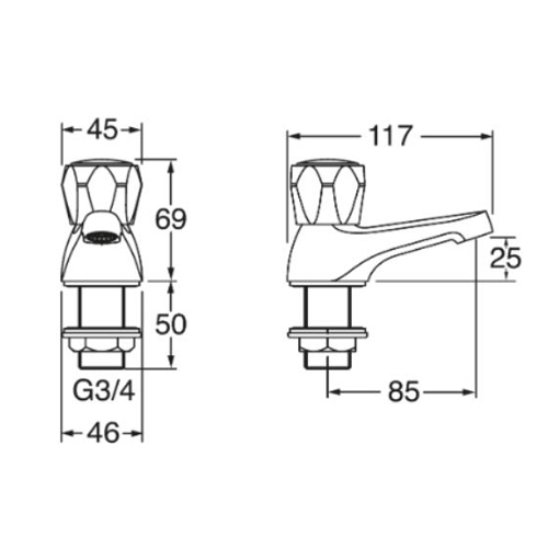 Additional image for Basin & Bath Tap Pack (Pairs, Chrome).