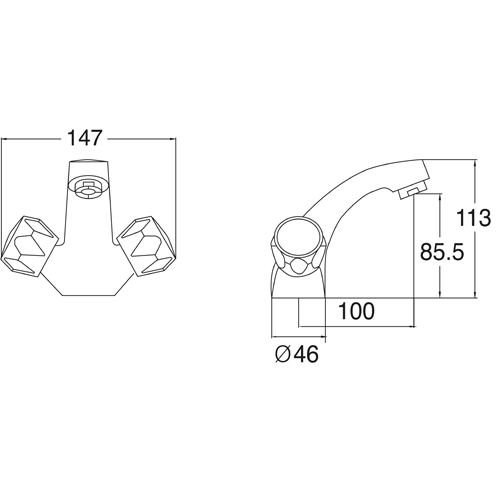 Additional image for Mono Basin & Bath Filler Tap Pack (Chrome).