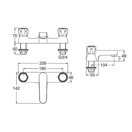 Additional image for Mono Basin & Bath Filler Tap Pack (Chrome).