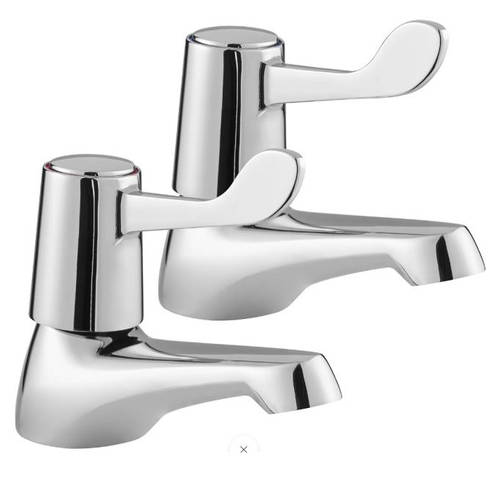 Additional image for Bath Taps With Lever Handles (Pair, Chrome).