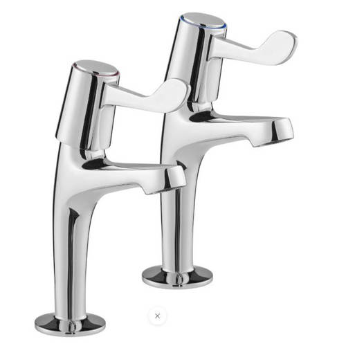 Additional image for Sink Kitchen Taps With Lever Handles (Pair, Chrome).
