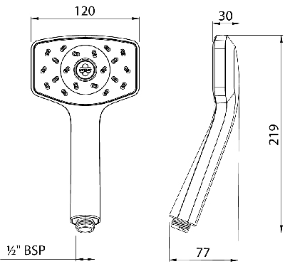 Additional image for Waipori Satinjet Shower Handset  (Chrome & Graphite).