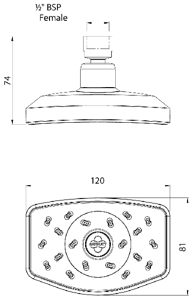 Additional image for Waipori Shower Head (Chrome & Graphite).