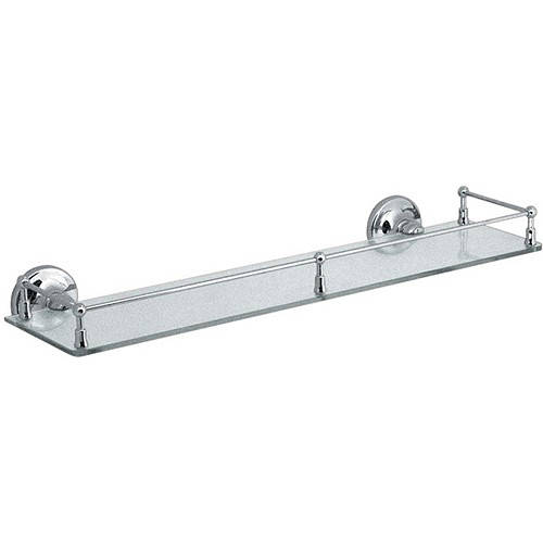 Additional image for Clear Glass Galley Shelf. 510mm (Chrome).