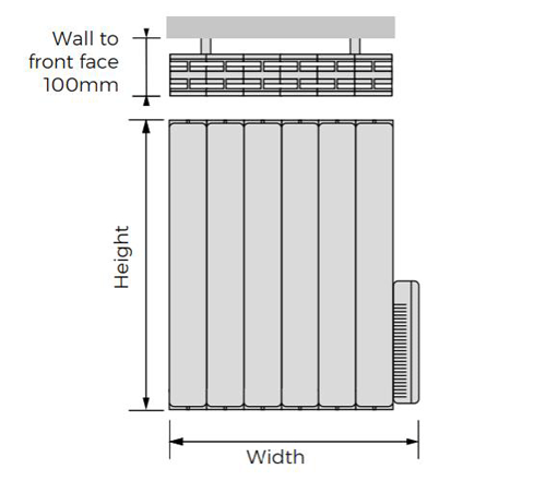 Additional image for Electric Aluminium Radiator 365x578 (White).