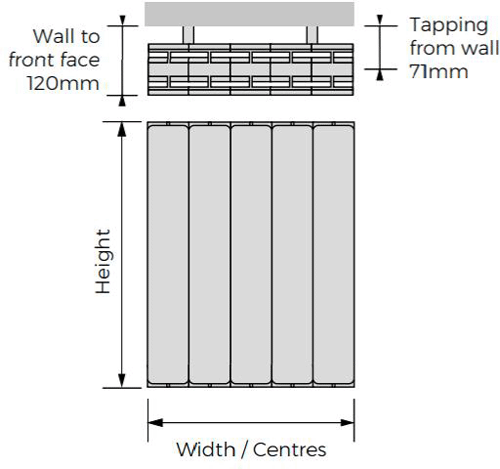 Additional image for Horizontal Aluminium Radiator 980x407 (Volcanic)