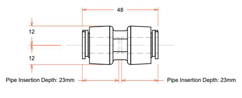 Additional image for 5 x Push Fit Couplings (10mm).