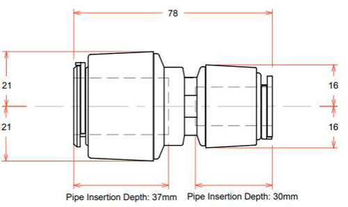 Additional image for 5 x Push Fit Reducing Couplings (22mm / 15mm).