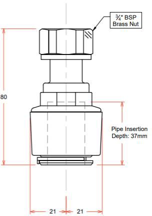 Additional image for 5 x Push Fit Tap Connectors (22mm / 3/4" BSP).