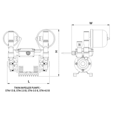 Additional image for STN-1.5B Twin Ended Shower Pump (1.5 Bar, Universal).