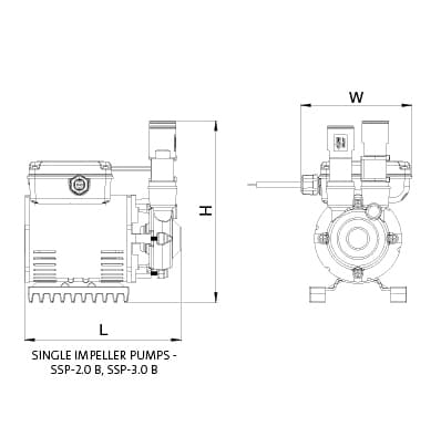 Additional image for SSP-2.0B Single Ended Shower Pump (2.0 Bar, Positive).