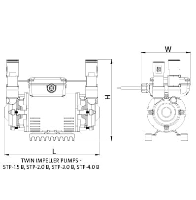 Additional image for STP-3.0B Twin Ended Shower Pump (3.0 Bar, Positive).