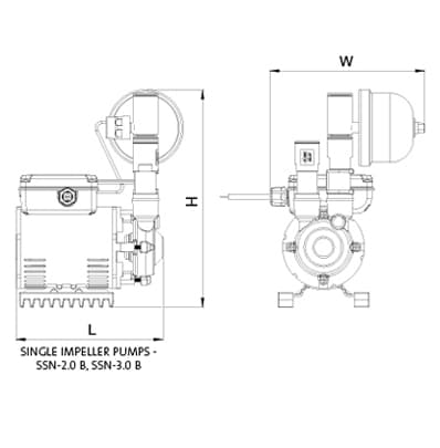 Additional image for SSN-3.0B Single Ended Shower Pump (3.0 Bar, Universal).