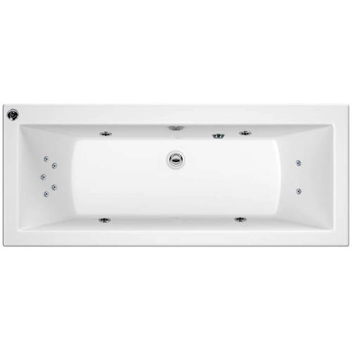 Additional image for Solarna Double Ended Whirlpool Bath With 11 Jets (1700x750mm).