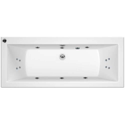 Additional image for Solarna Double Ended Whirlpool Bath With 14 Jets (1700x800mm).