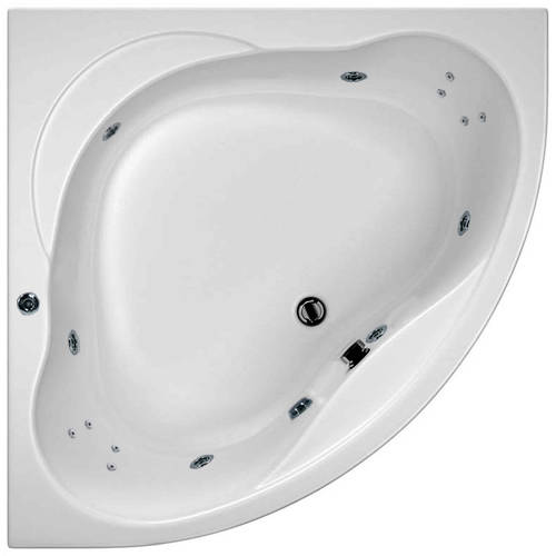 Additional image for Laguna Corner Turbo Whirlpool Bath With 14 Jets & Panel, 1200x1200.