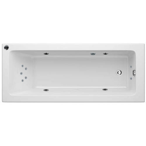 Additional image for Solarna Single Ended Whirlpool Bath With 11 Jets (1400x700mm).