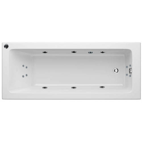 Additional image for Solarna Single Ended Whirlpool Bath With 14 Jets (1600x700mm).