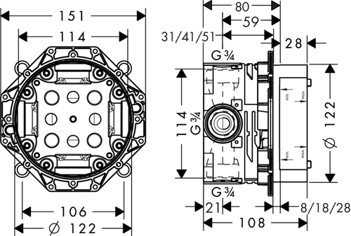 Additional image for Rainmaker Select 580 3 Jet Shower Head (White & Chrome).