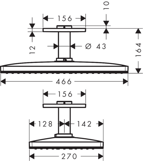 Additional image for Rainmaker 1 Jet Shower Head & Arm (460mm, White & Chrome).