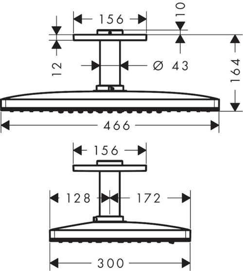 Additional image for Rainmaker 3 Jet Shower Head & Arm (460x300, White & Chrome).