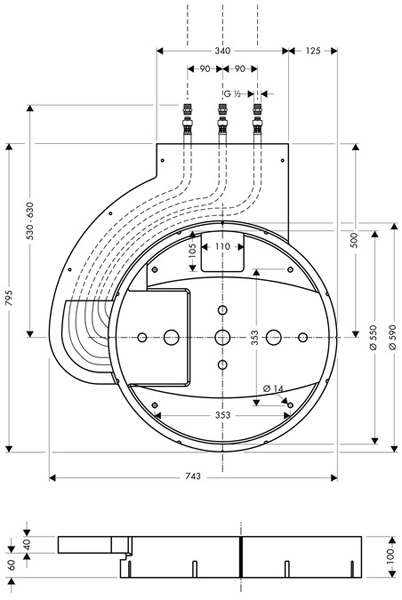 Additional image for Raindance Rainmaker 3 Jet Shower Head With Lights (600mm).