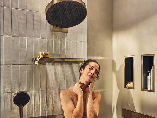 Additional image for Rainfinity Shoulder Shower With Shelf & 1 Jet (Polished Gold Optic)