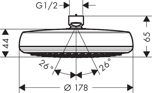 Additional image for Crometta 180 1 Jet Shower Head (Low Pressure, White & Chrome).