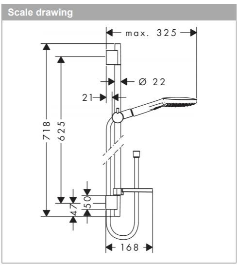 Additional image for Unica Puro Shower Kit With 3 Jet Hand Shower (650mm bar).